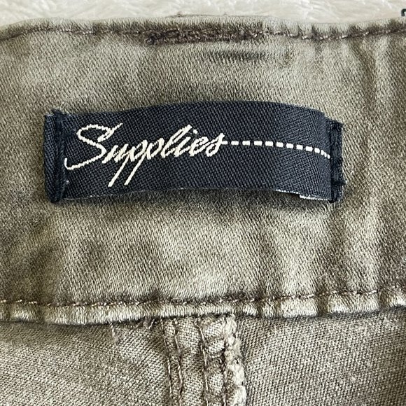 Supplies Skinny Moto Pants Womens Size 20W Olive Green High Rise Outdoor Stretch - Picture 5 of 16